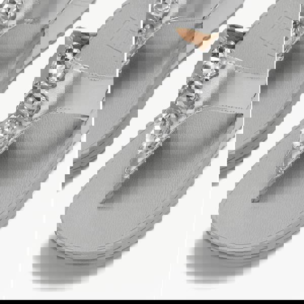 FitFlop FitFlop LULU ULTRA Womens Toe-Post Sandals Silver