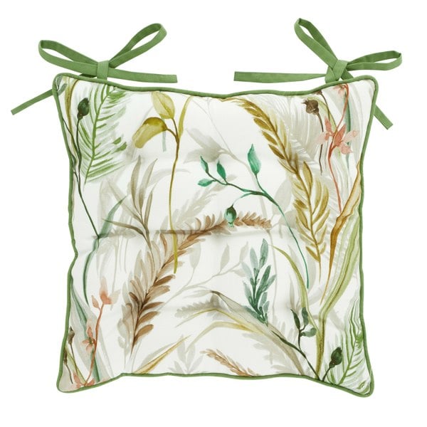 RHS Ornamental Grasses Shower Proof Outdoor Cotton Dining Seat Pad Cushion