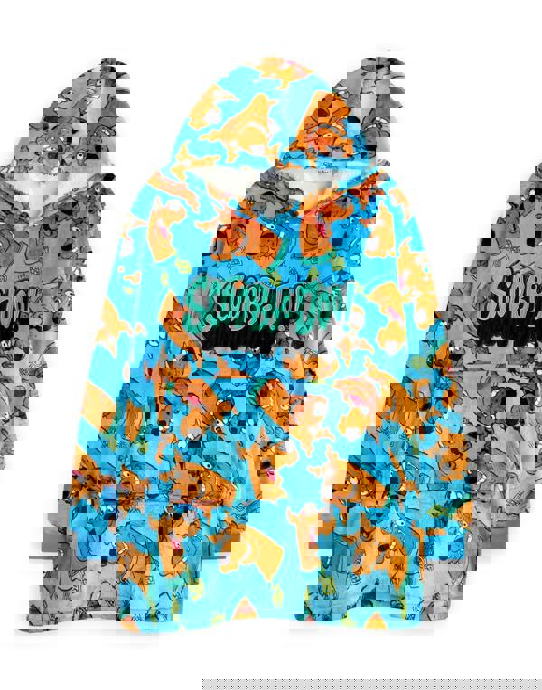 Scooby Doo Boys Blue Character AOP Blanket Hoodie (One Size)