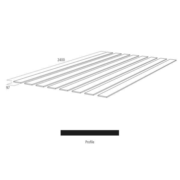 Cheshire Mouldings WPKT20 MDF Panel Strips (T) 9mm (W) 97mm (L) 2400mm