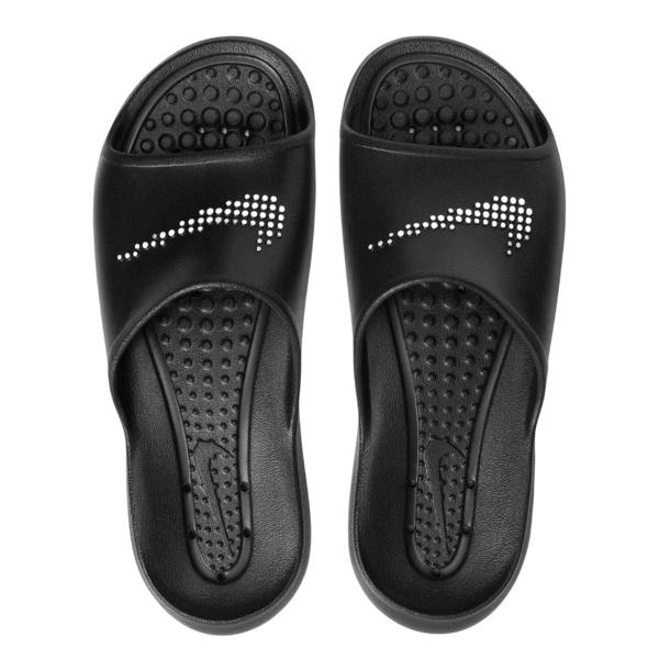 Nike Mens Victori One Swoosh Sliders - Black/White - 