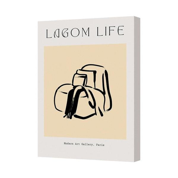 Benjamin Tate Design Lagom Life Abstract Canvas Wall Art Modern Gallery Print