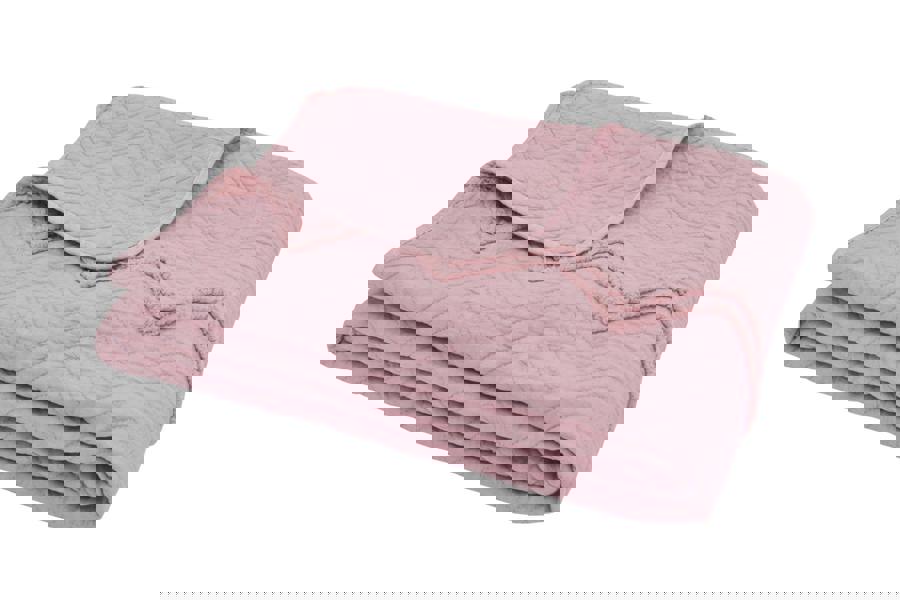 Smart Living Luxurious Zig-Zag Polyester Bedspread - Blush Pink