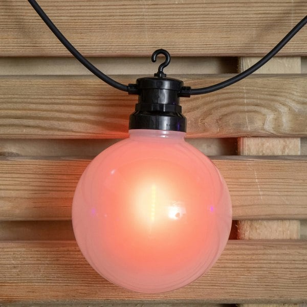 Samuel Alexander 4.5m Set of 10 Frosted Ball Style Cap String Lights with Filament in Rainbow