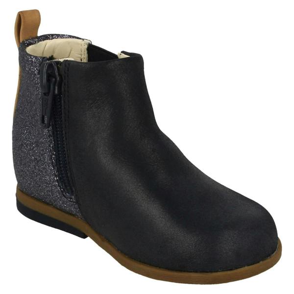 Clarks Infant Girls Clarks Glitter Detailed Ankle Boots Drew Fun