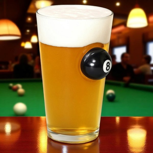 SPORTGIFTZ CueCraft Signature Pool Ball Glass ? A Handcrafted Tumbler Beer and Soft Drinks