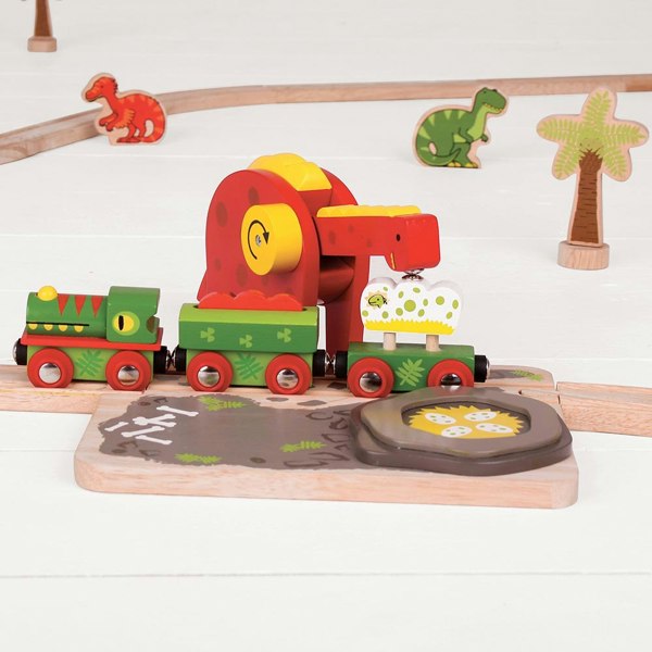 Bigjigs Rail Wooden Dinosaur Crane (Train Sold Separately)