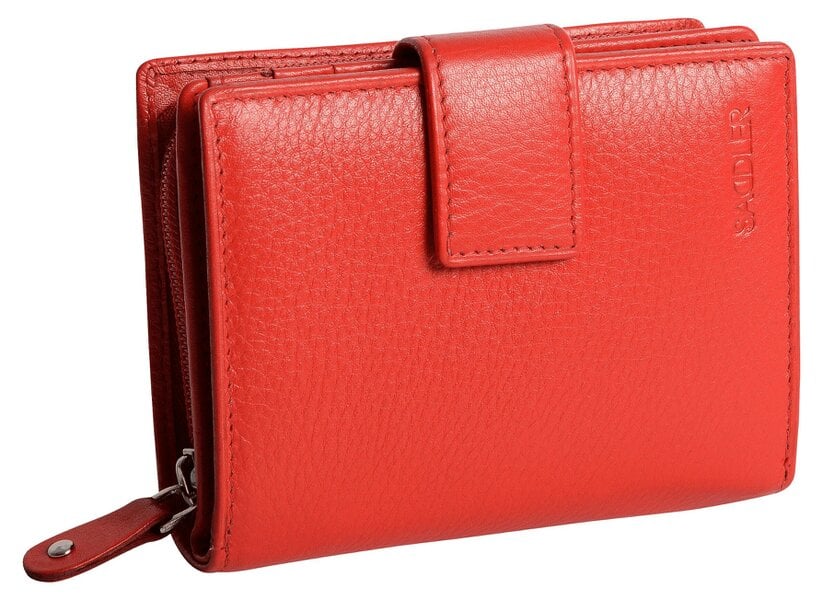SADDLER EMILY Handmade Leather Mid-Size Wallet – RFID Protected | 10 Card Slots, Secure Tab Closure & Zipped Coin Pocket | Gift Boxed