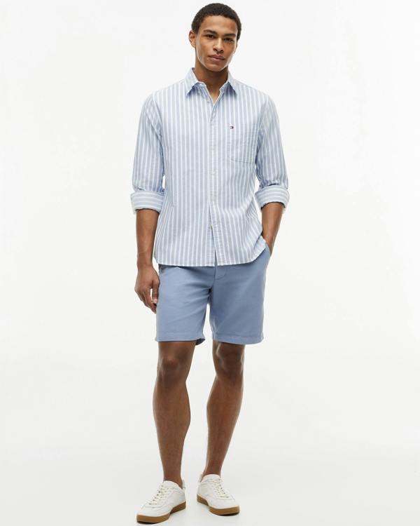 Tommy Hilfiger Heritage Oxford Mens Long Sleeve Striped Shirt - Regal Blue/Stripe