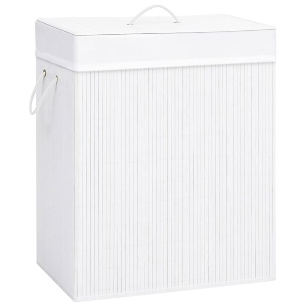 Berkfield Bamboo Laundry Basket White 83 L