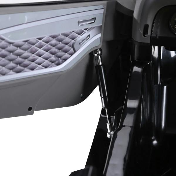 Ride-on car front console and hood support strut detail
