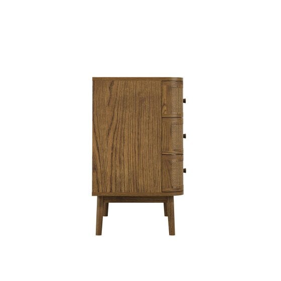 Wyld Haus Pasadena Natural Wood and Rattan Storage Chest 3 Drawers