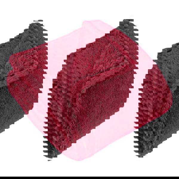 Furn Kallu Faux Fur Double Sided Throw - Berry