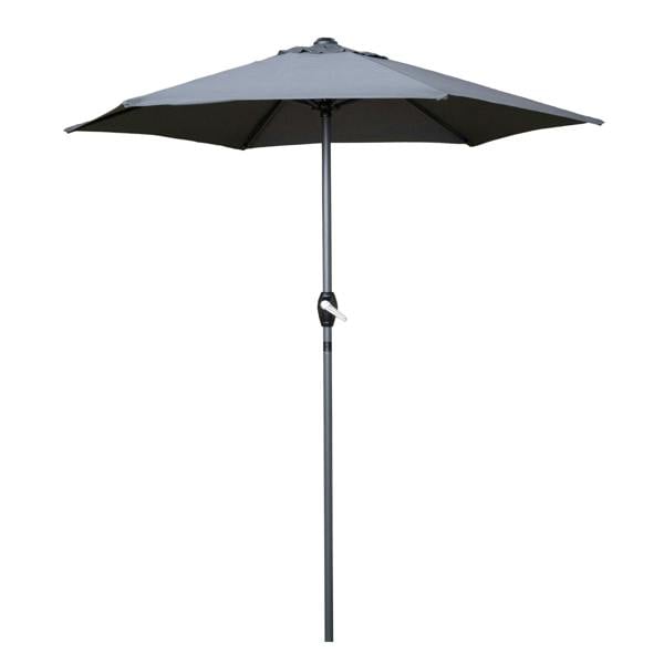 Samuel Alexander 2m Outdoor Garden Parasol Sun Shade with Crank Handle in Grey
