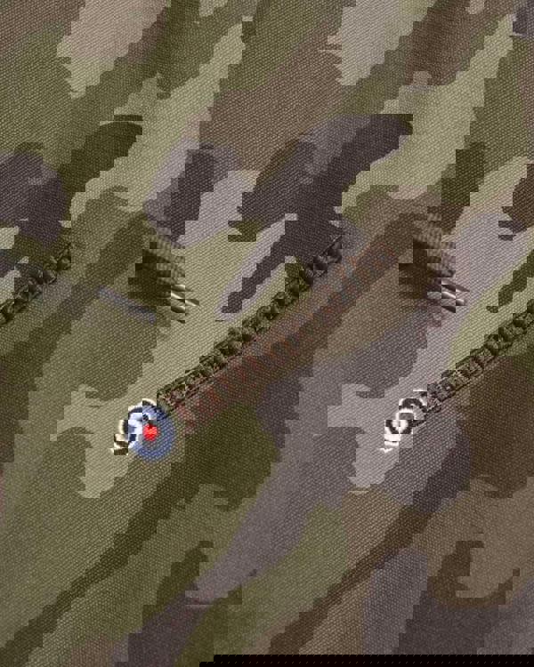 Lambretta Mens/Womens Carnaby Scooter Hooded Classic Mod Ska Badge Parka, camouflage fabric with logo embroidery and badge detail