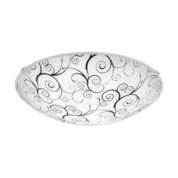 Wall Flush Ceiling Light Colour White Shade White Black Clear Glass Bulb LED 11W Loops