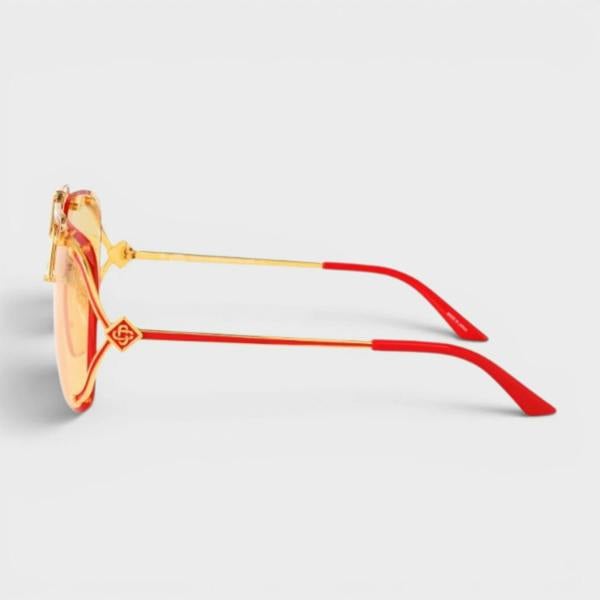 Casablanca Stainless Steel Aviator Yellow Gold Red Enamel