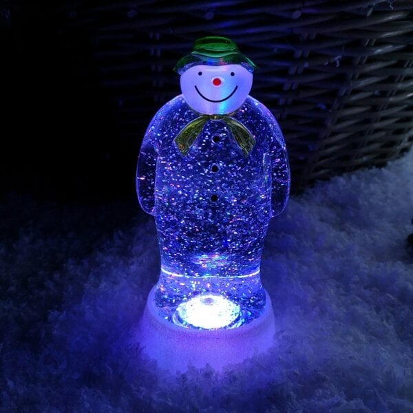 Samuel Alexander 23cm Dual Power Colour Changing LED Christmas Glitter Water Spinner The Snowman & The Snow dog™