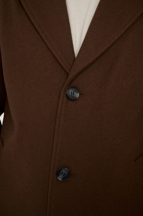 Harry Brown London Josh Wool Melton Overcoat - Brown