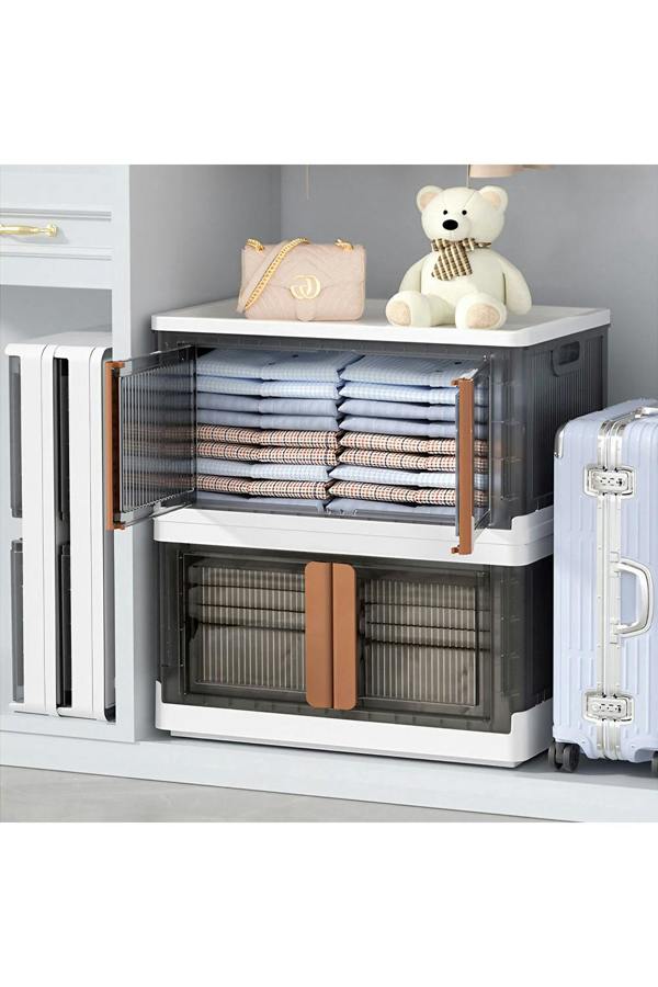 2-Door Collapsible Storage Organizer Box Wardrobe 48.7*31*30 CM