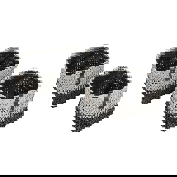 JVL Kenzi Rectangular Fabric Storage Baskets for Home Organisation, Set of 2