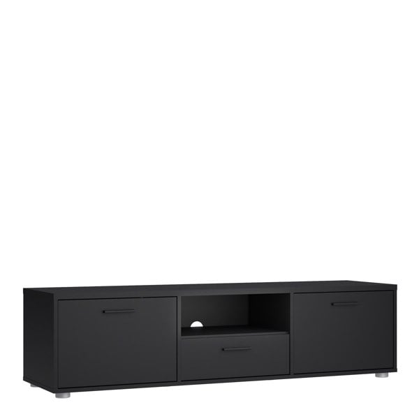 Furniture To Go Media TV Unit with 2 Doors 1 Drawer 147cm Black