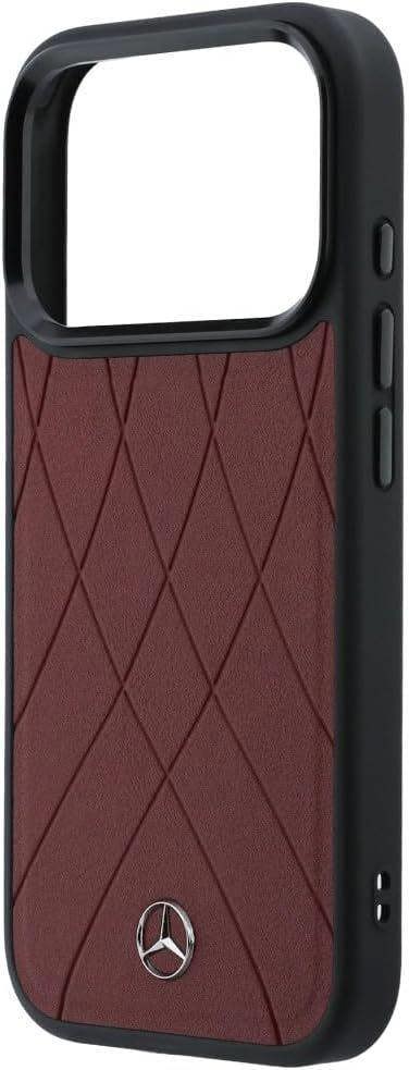 Mercedes Benz Crossed Lines Leather Case with MagSafe for iPhone 17 Pro Max 6.9" Red - MEHMP17X25PSECLR