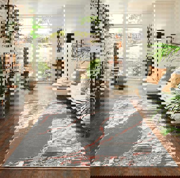 Smart Living Parma Modern Shimmer Rug - Pink