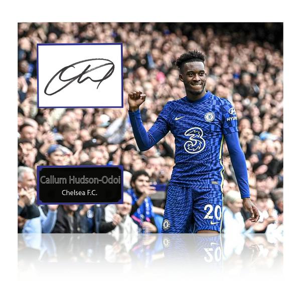 Callum Hudson-Odoi Signed Chelsea Cut Deluxe Mount