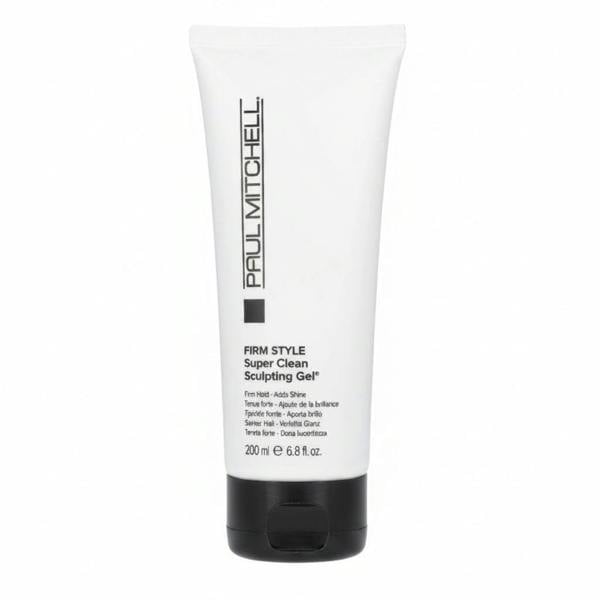 White tube of Paul Mitchell Super Clean Sculpting Gel on a white background