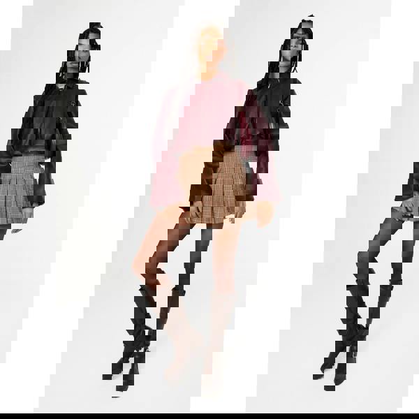 Pink Vanilla Faux Leather Puffball Jacket