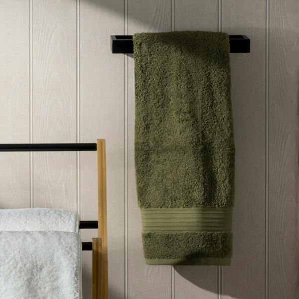 Olive Green Egyptian Cotton Towels bedroom detail 2 | Soak and Sleep