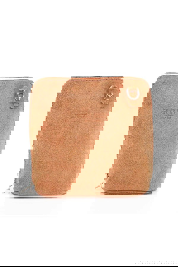 Kitise Small Genuine Italian Suede Leather Zip Around Crossbody Bag