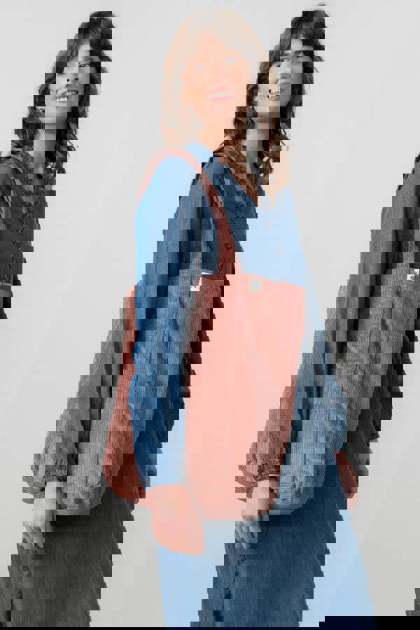 Lily & Me Jumbo Cord Tote Bag Antique Rose