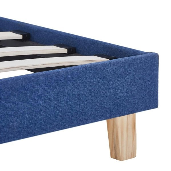 Berkfield Bed Frame Blue Fabric 150x200 cm 5FT King Size