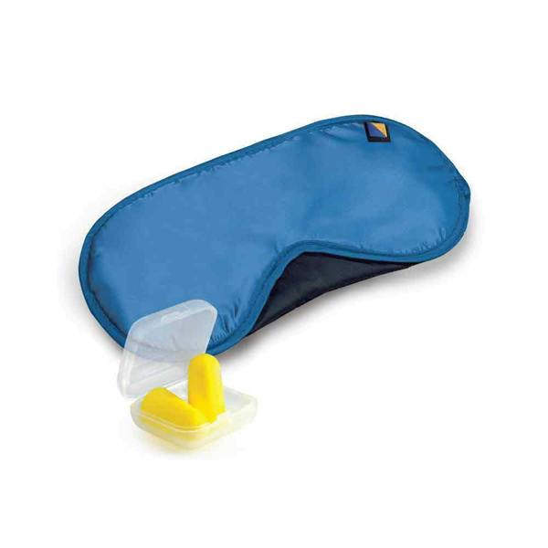 Travel Blue Sleep Mask Set - Eye Mask for Sleeping with Reusable Ear Plugs