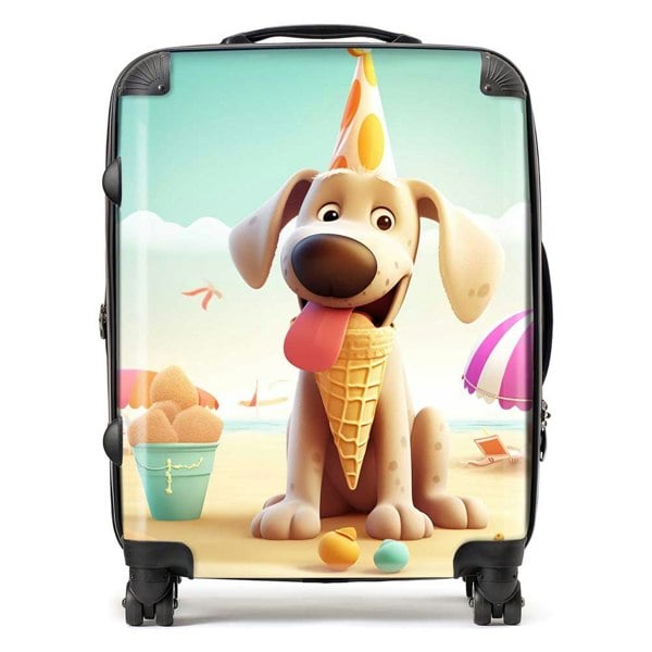 Warren Reed Dog On A Beach Holiday Suitcase