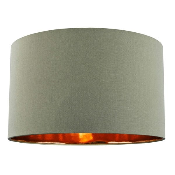 Olive Green Cotton 20" Floor/Pendant Lampshade with Shiny Copper Inner Image 1