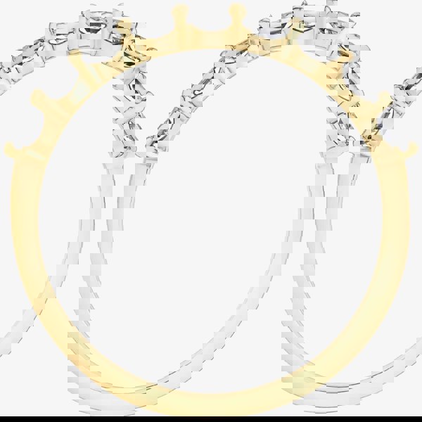 T. H. Baker 9ct Two Colour Gold 0.15ct Diamond Half Eternity Ring 50L67YW/15-10