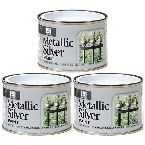 151 3X Metallic Silver Paint Tin 180ml