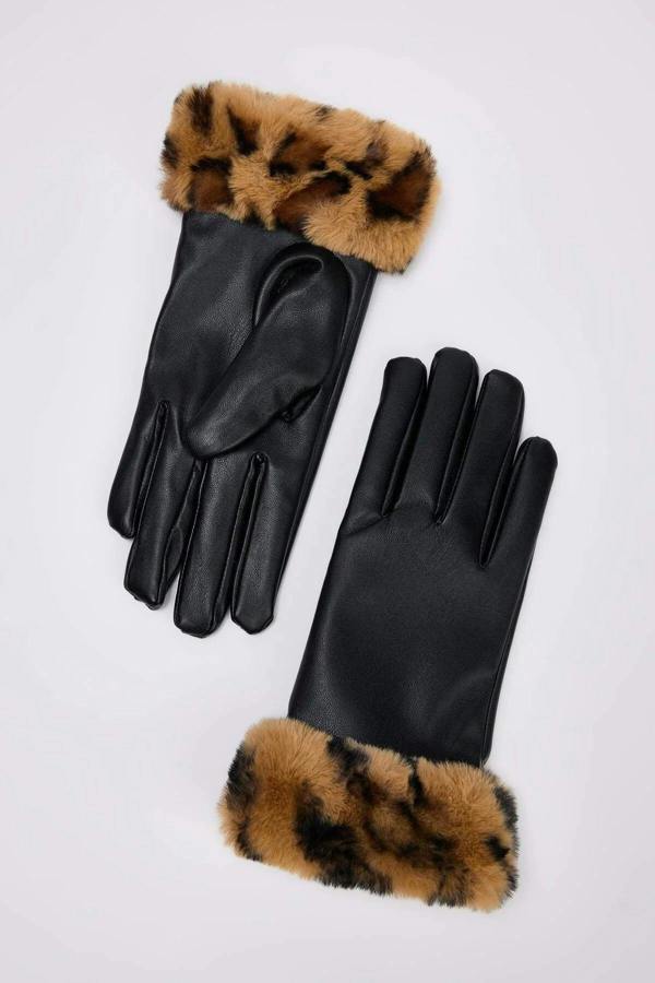 WOVCOR Women's Gloves with Faux Fur Detail