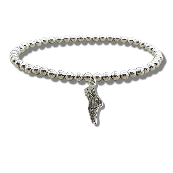 Aye Do Gifts Running Shoe Silver Beaded Bracelet