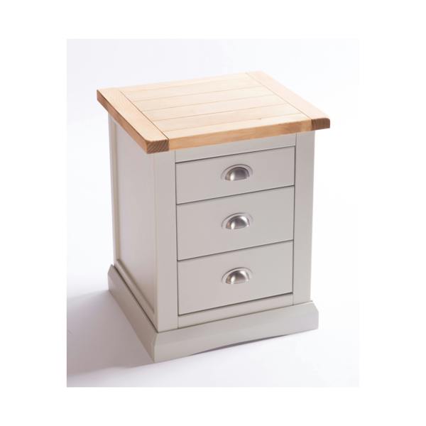 Cabinet Bits Loreo 3 Drawer Bedside Table
