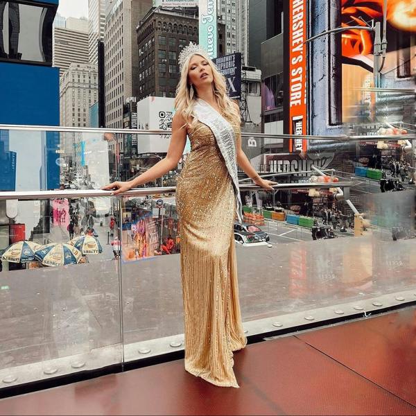LuvForever Orelena - Gold One Shoulder Drape Sequin Maxi Dress
