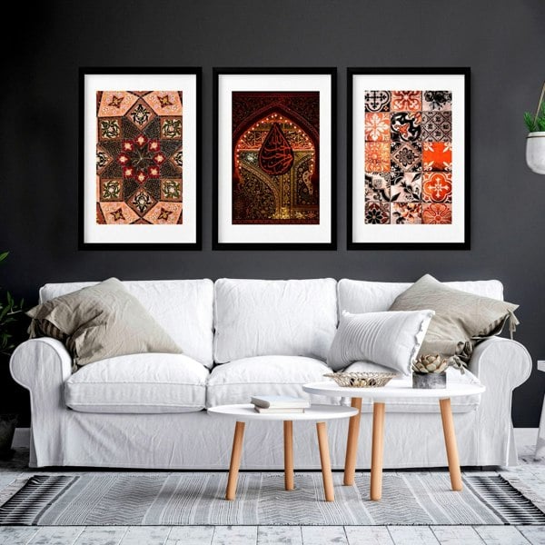 Morocco prints | Set of 3 living room wall art