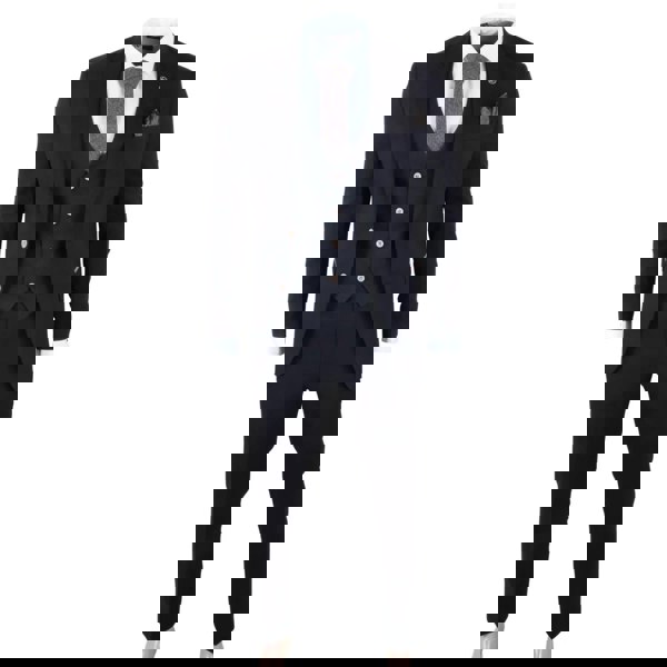 TruClothing IM32 - Men's Black 3 Piece Tailored Fit Suit