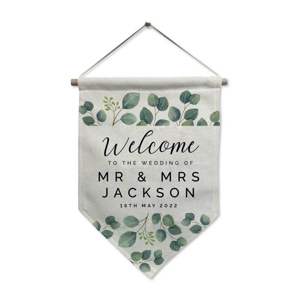 Personalised Memento Company Personalised Botanical Wedding Hanging Banner
