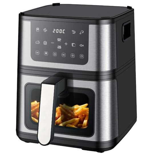 Havendro LCD Digital Air Fryer Pan-fried Steak Low Fat Oil free Oven Frying Kitchen Cook - black