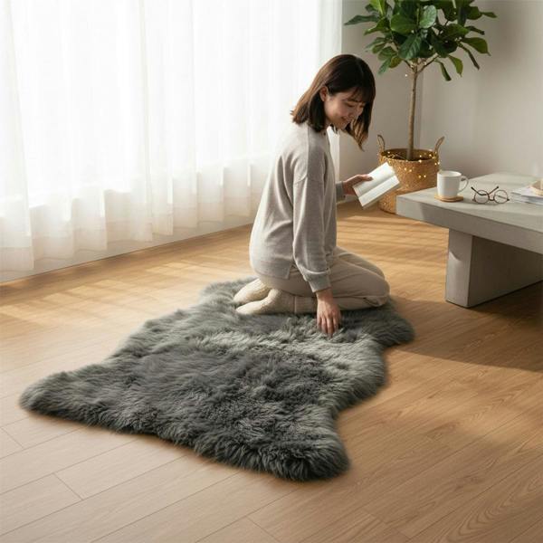 Infinity Leather Genuine Sheepskin Natural Silky Soft Fluffy Real Wool Rug