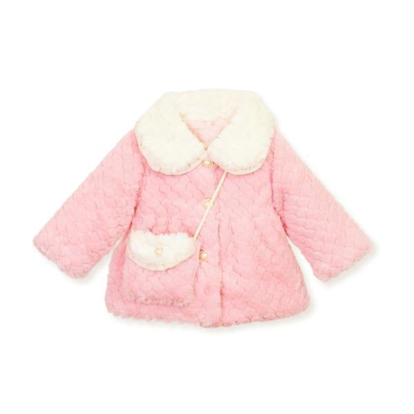 Cinda Faux Fur Coat with Matching Shoulder Bag
